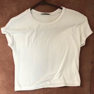 Cute white shirt sleeved crop top